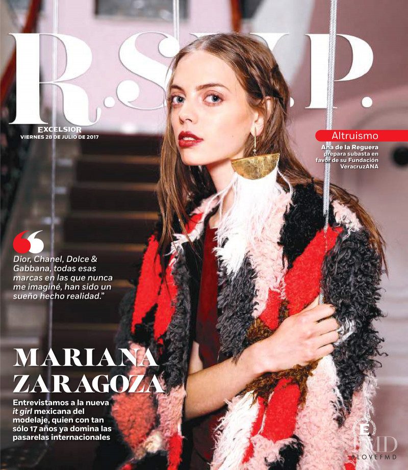 Mariana Zaragoza featured on the R.S.V.P. by Excelsior cover from July 2017
