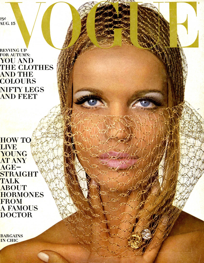 Veruschka von Lehndorff featured on the Vogue USA cover from August 1965