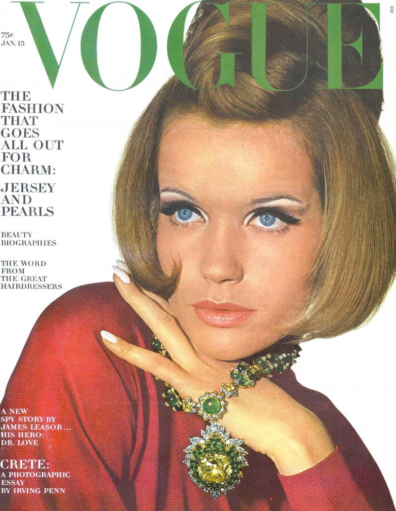 Veruschka von Lehndorff featured on the Vogue USA cover from January 1965
