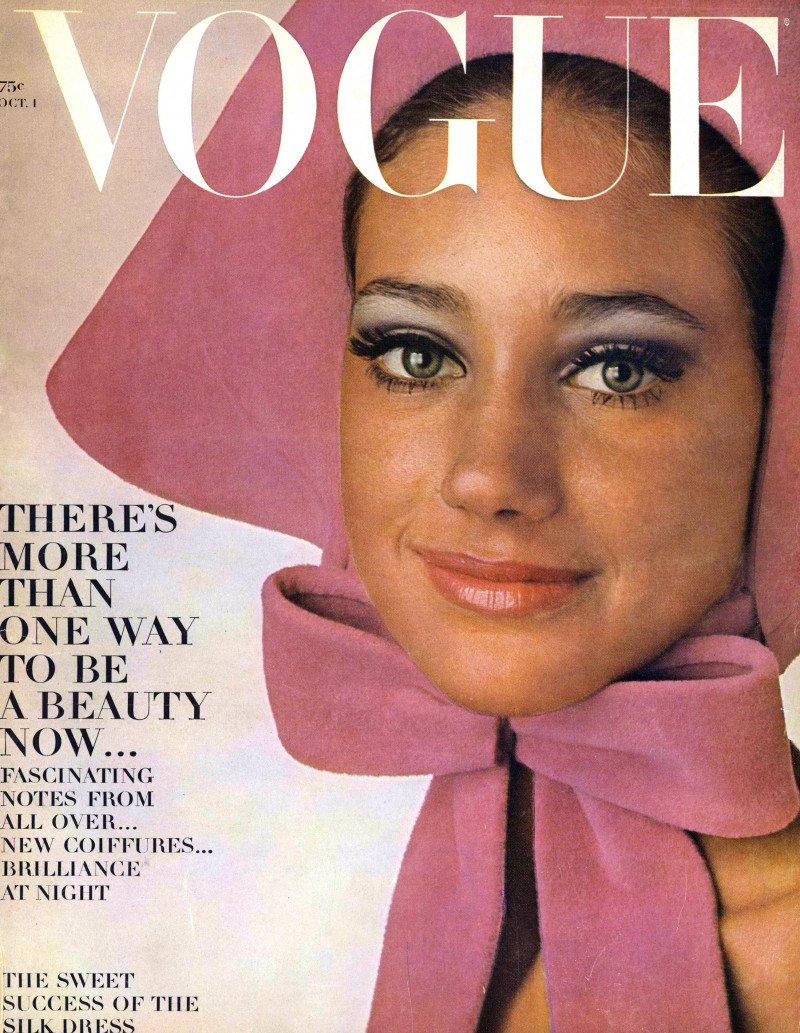 Marisa Berenson  featured on the Vogue USA cover from October 1965