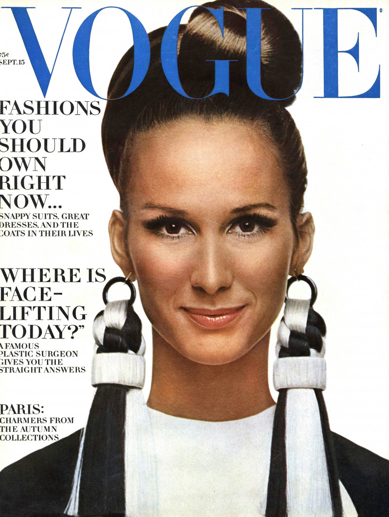 Brigitte Bauer  featured on the Vogue USA cover from September 1966