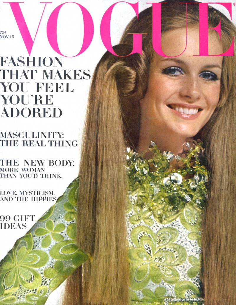 Twiggy Lawson featured on the Vogue USA cover from November 1967