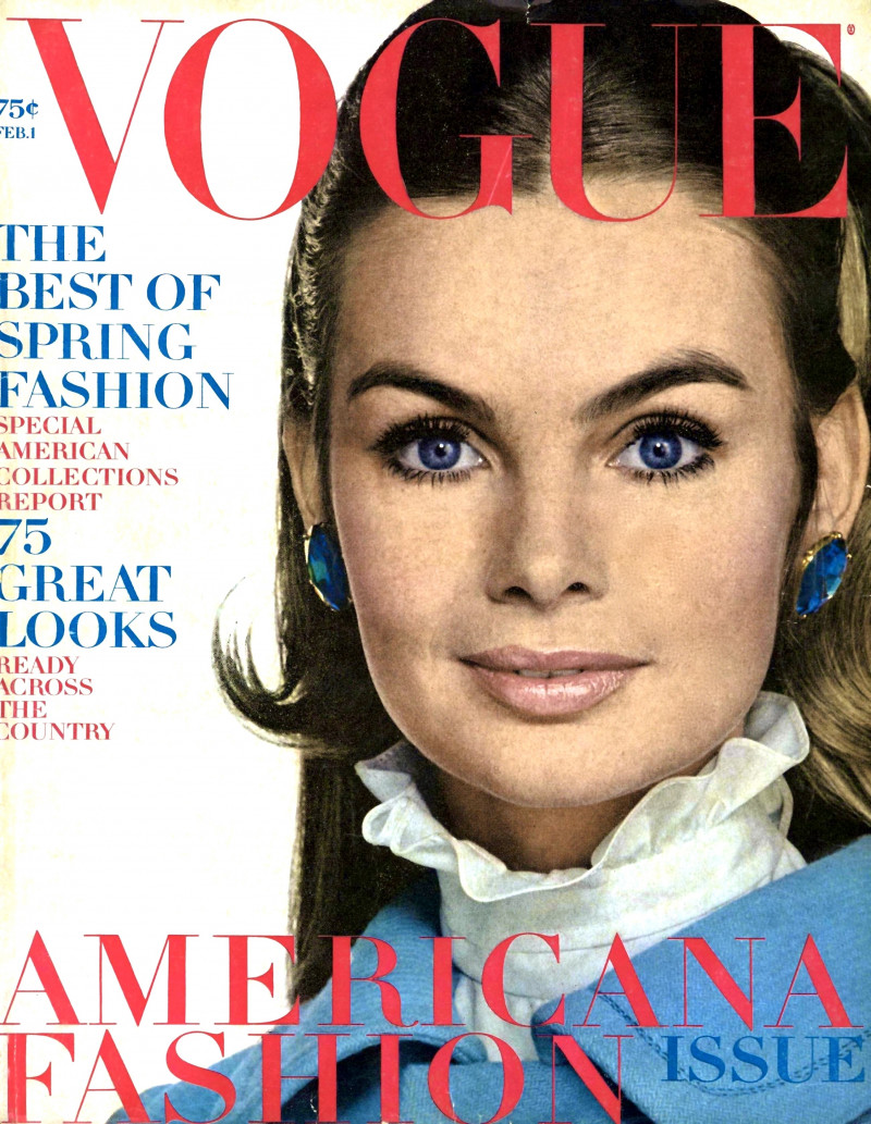 Jean Shrimpton featured on the Vogue USA cover from February 1968