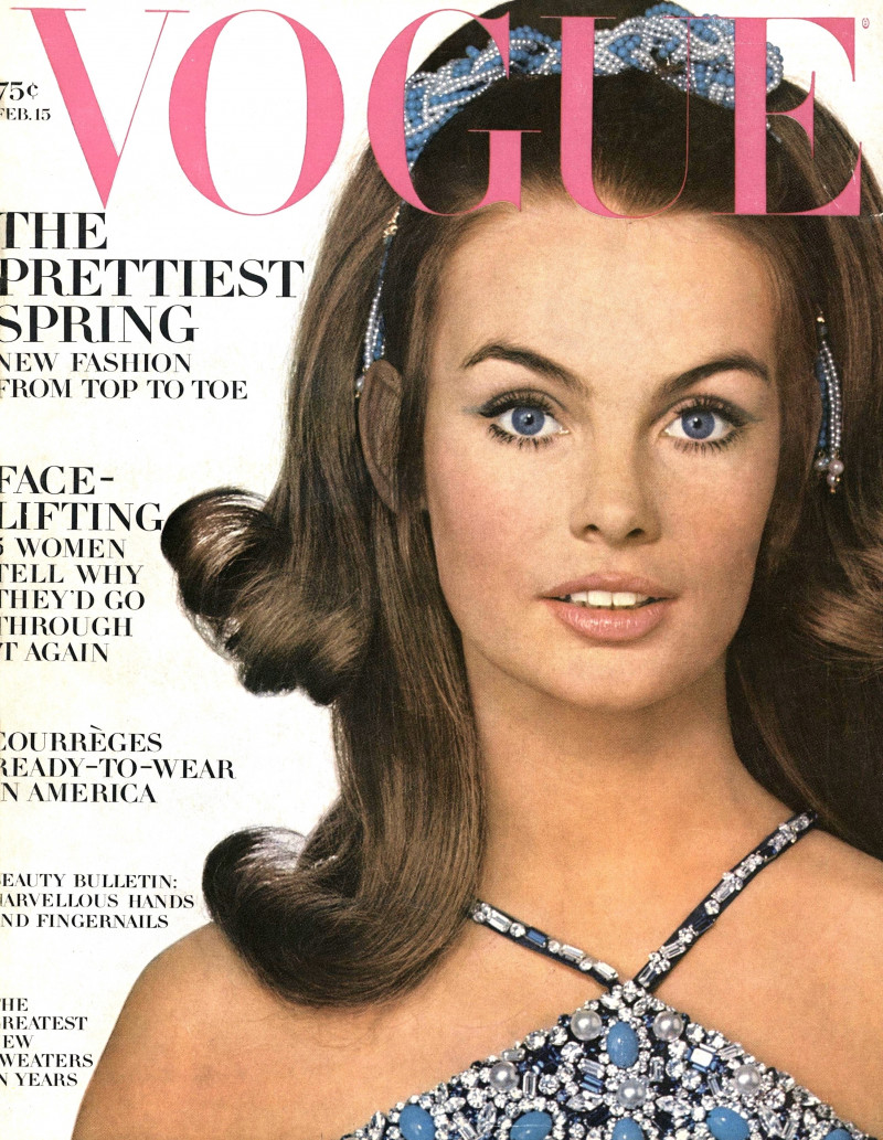 Jean Shrimpton featured on the Vogue USA cover from February 1968