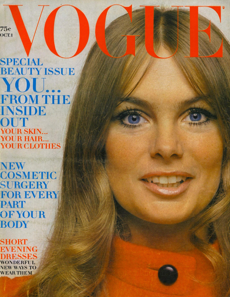 Jean Shrimpton featured on the Vogue USA cover from October 1969