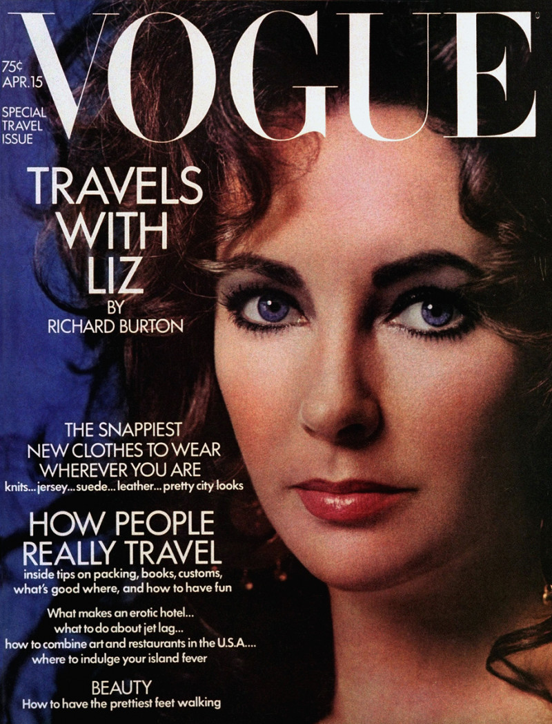 Elizabeth Taylor featured on the Vogue USA cover from April 1971