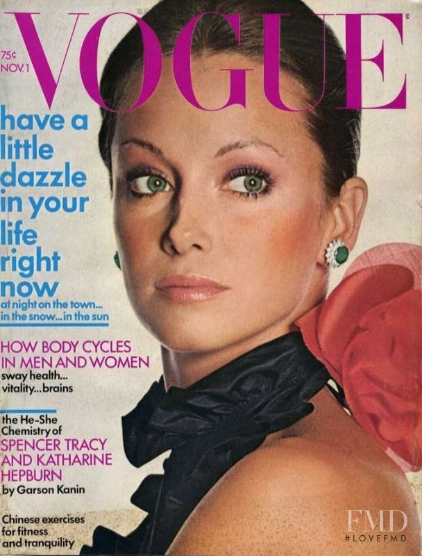 Karen Graham featured on the Vogue USA cover from November 1971