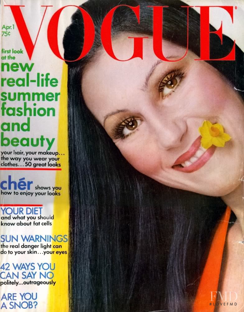 Cher featured on the Vogue USA cover from April 1972