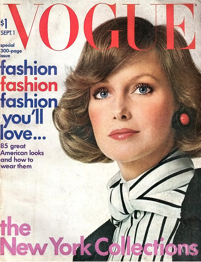 Karen Graham featured on the Vogue USA cover from September 1972