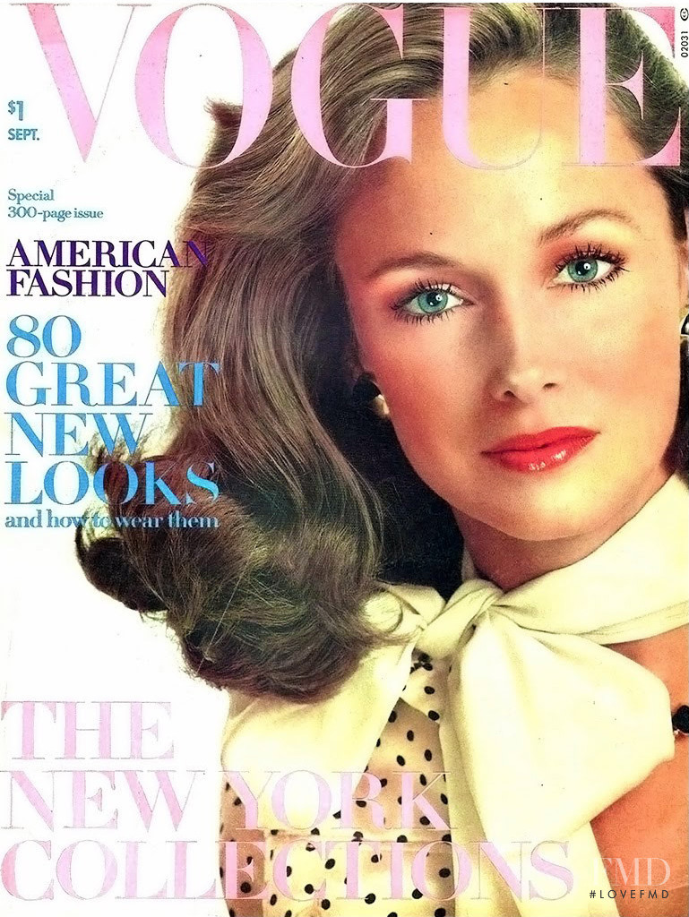 Karen Graham featured on the Vogue USA cover from September 1973