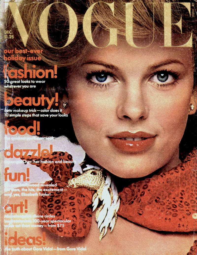 Lisa Taylor featured on the Vogue USA cover from December 1974