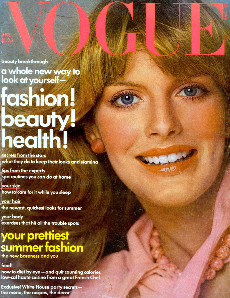 Rene Russo featured on the Vogue USA cover from April 1975