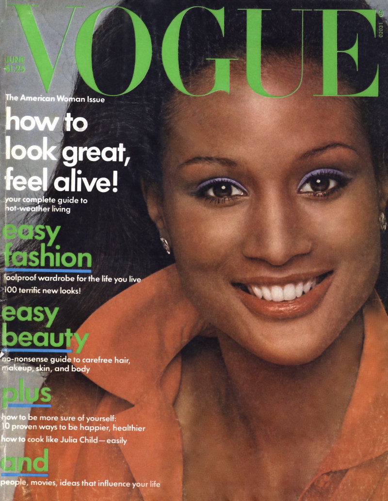 Beverly Johnson featured on the Vogue USA cover from June 1975