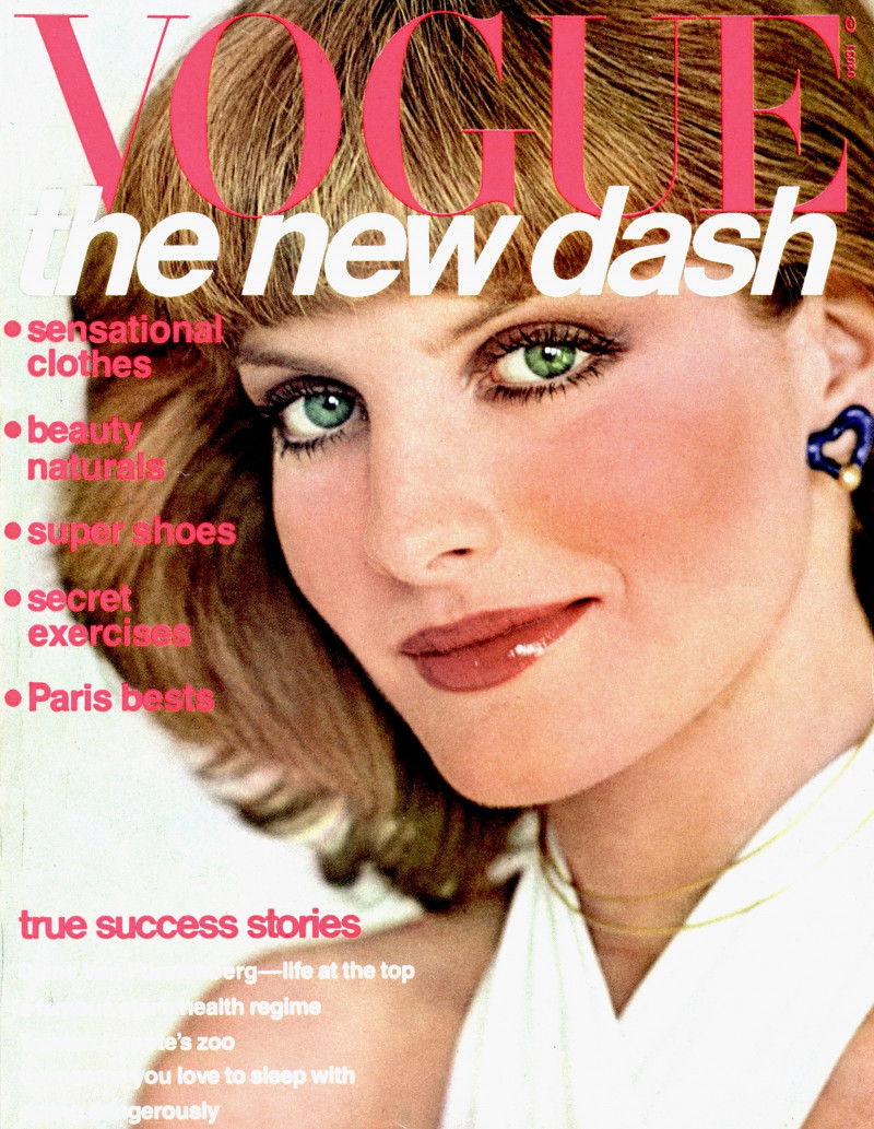 Rene Russo  featured on the Vogue USA cover from July 1976
