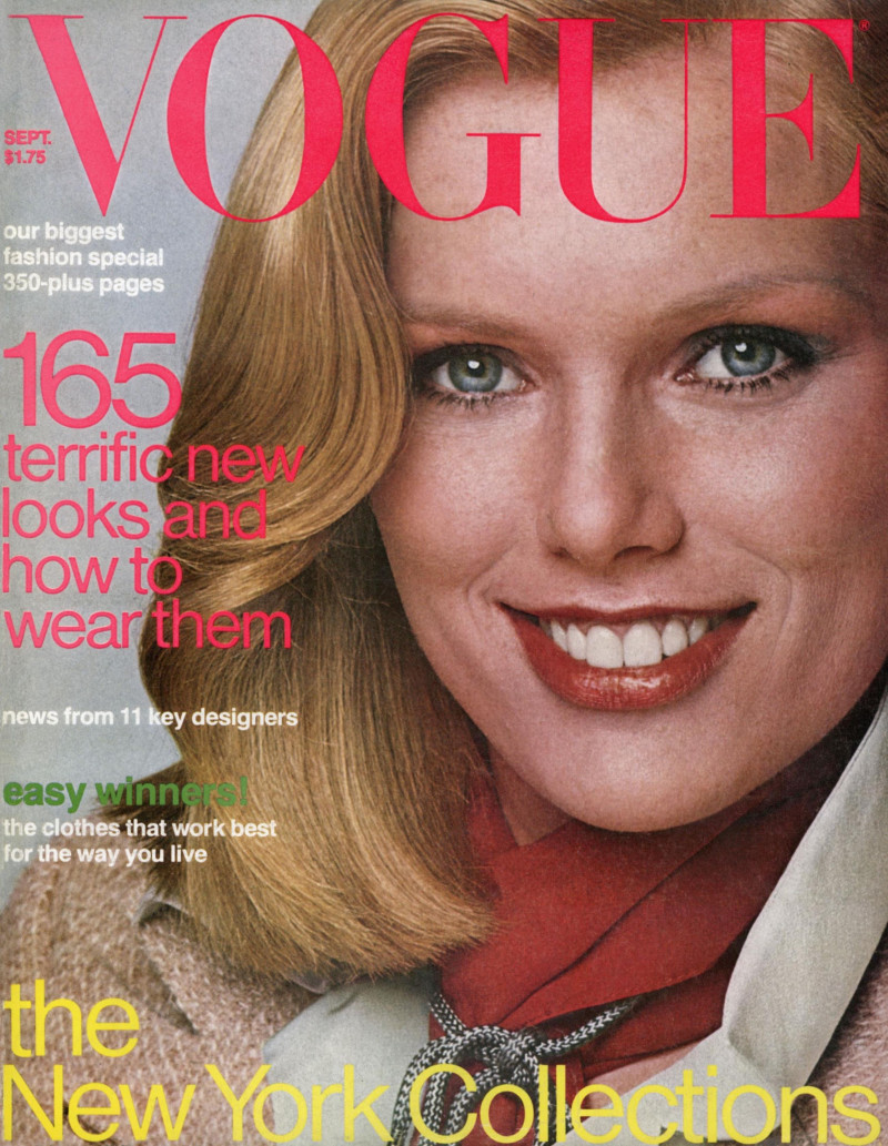 Patti Hansen featured on the Vogue USA cover from September 1976