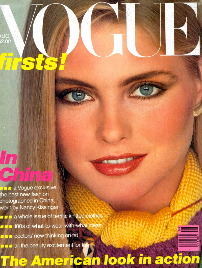 Kim Alexis featured on the Vogue USA cover from August 1979
