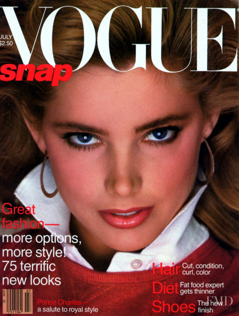 Kelly Emberg featured on the Vogue USA cover from July 1981