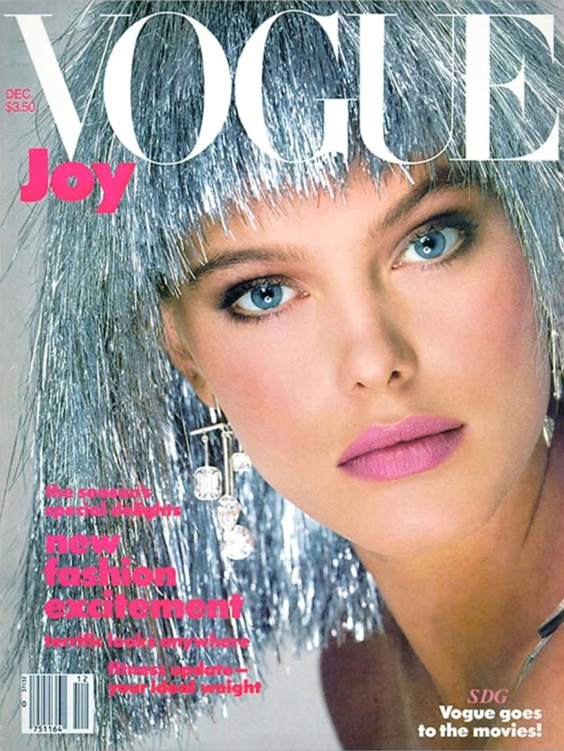 Renee Simonsen featured on the Vogue USA cover from December 1984