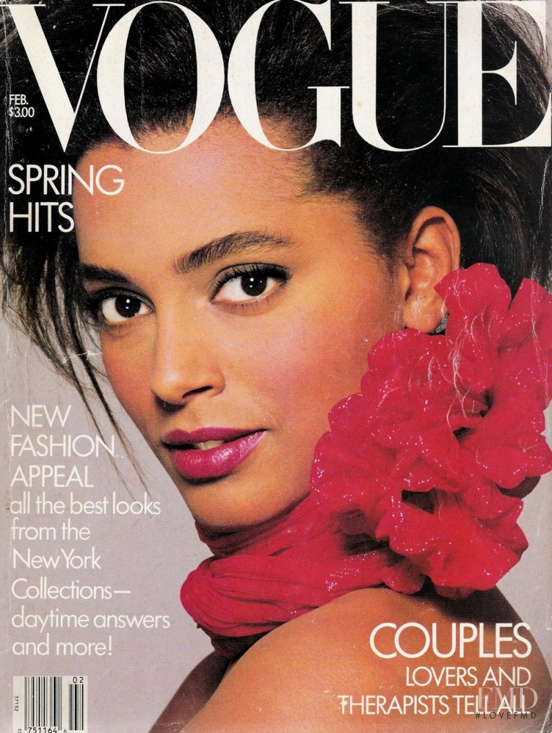Louise Vyent featured on the Vogue USA cover from February 1987