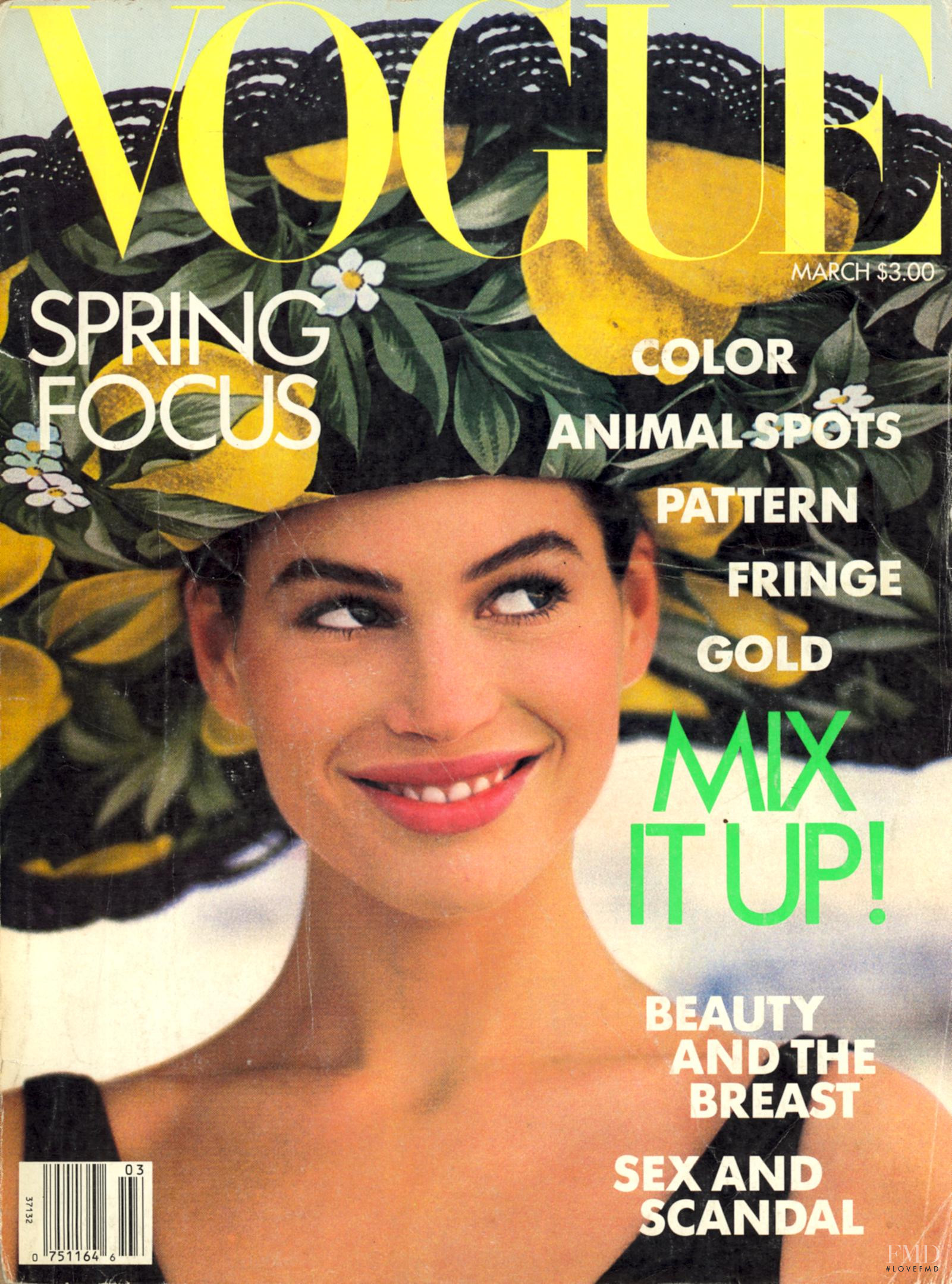 Cover of Vogue USA with Carre Otis, March 1989 (ID46247) Magazines