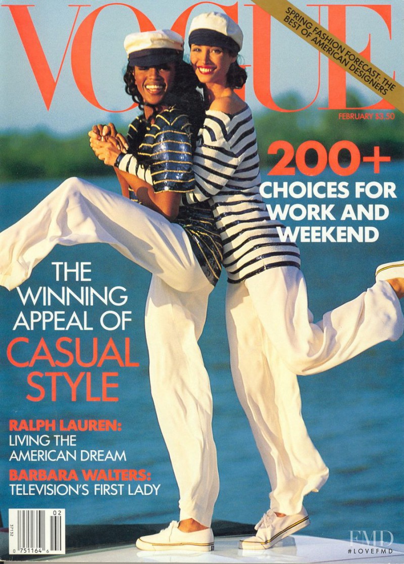 Christy Turlington, Naomi Campbell featured on the Vogue USA cover from February 1992