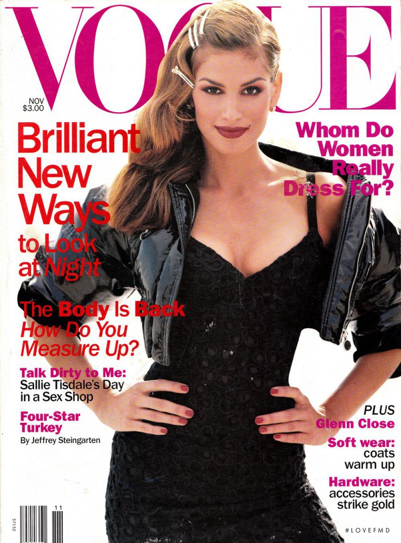 Cindy Crawford featured on the Vogue USA cover from November 1994