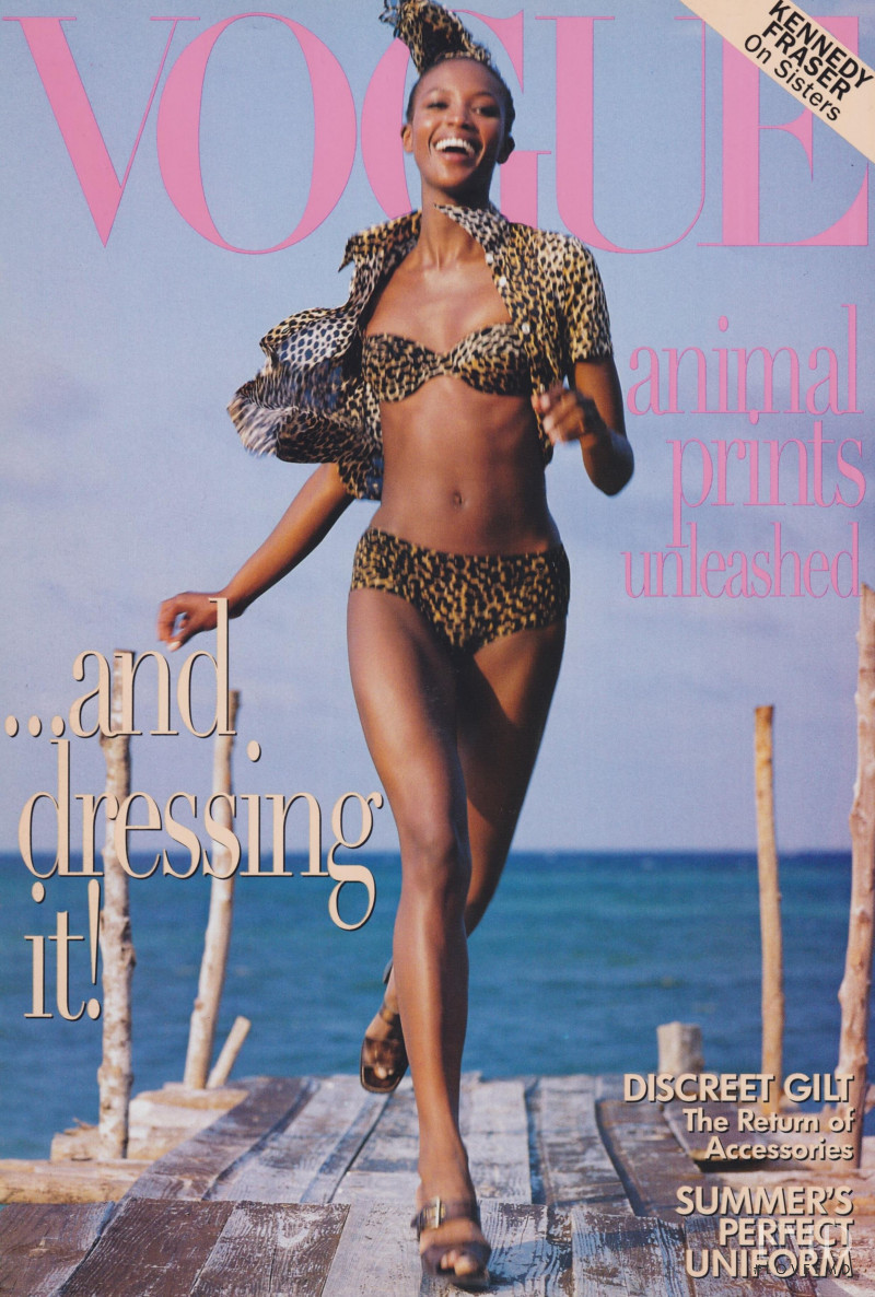 Naomi Campbell featured on the Vogue USA cover from May 1996