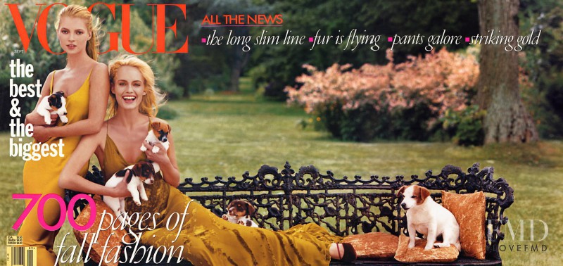 Amber Valletta, Kate Moss featured on the Vogue USA cover from September 1996