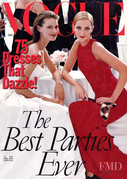 Georgina Grenville, Shalom Harlow featured on the Vogue USA cover from December 1997