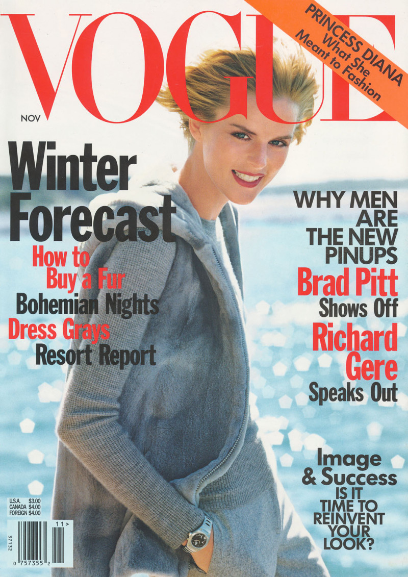 Stella Tennant featured on the Vogue USA cover from November 1997