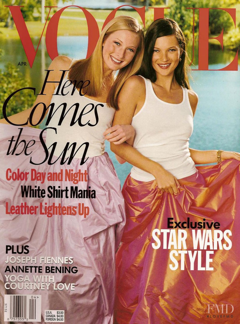 Kate Moss, Maggie Rizer featured on the Vogue USA cover from April 1999