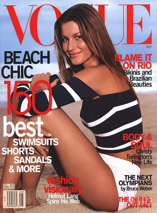 Gisele Bundchen featured on the Vogue USA cover from May 2000