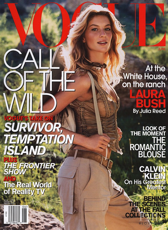 Gisele Bundchen featured on the Vogue USA cover from June 2001