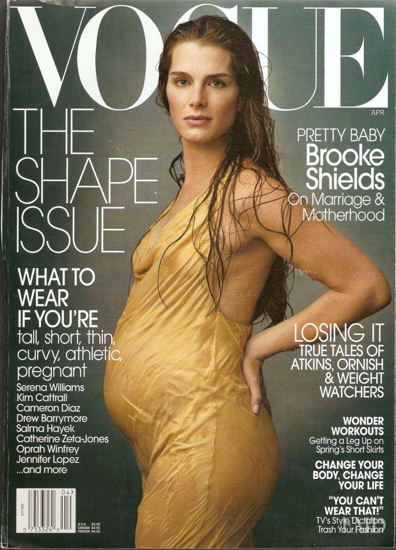 Brooke Shields
 featured on the Vogue USA cover from April 2003