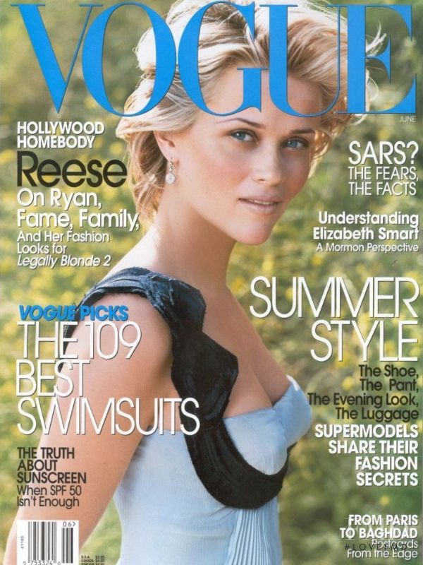 Reese Weetherspoon featured on the Vogue USA cover from June 2003