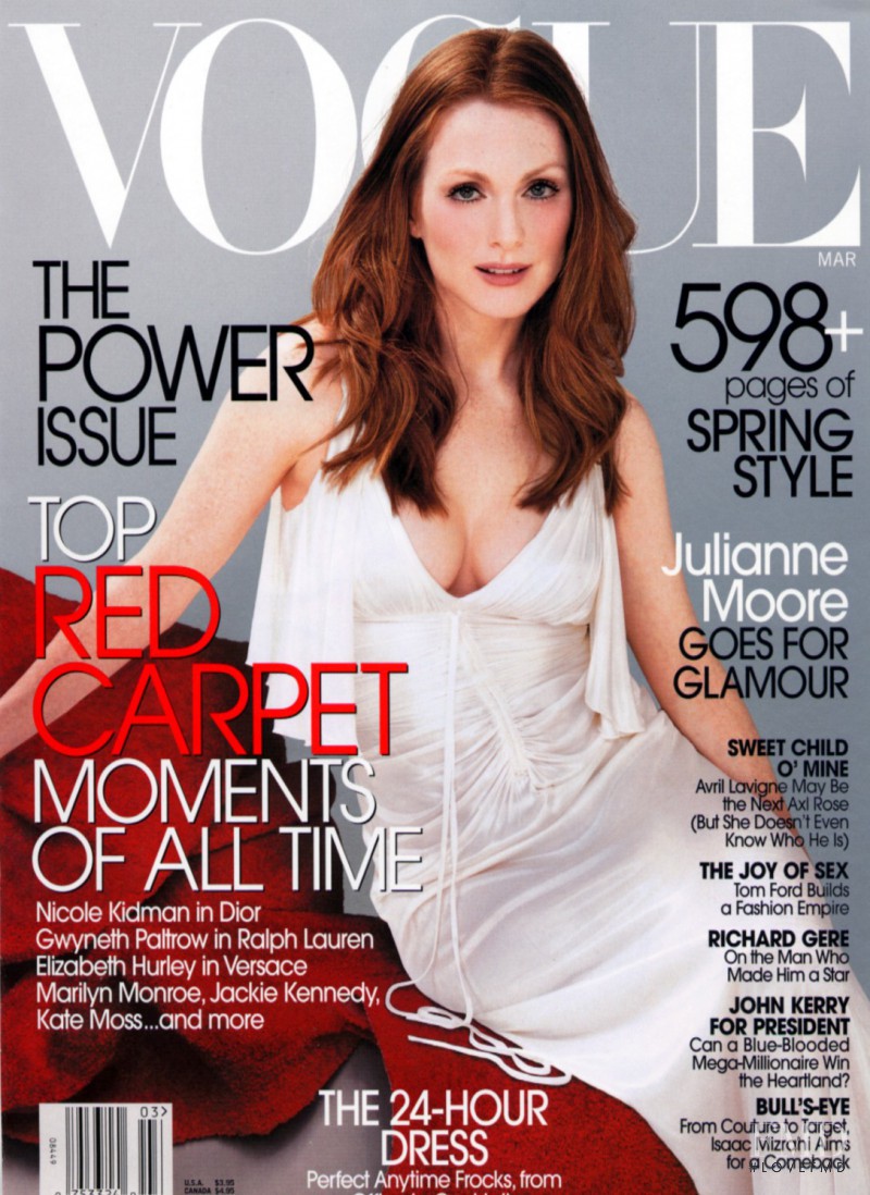 Julianne Moore featured on the Vogue USA cover from March 2003