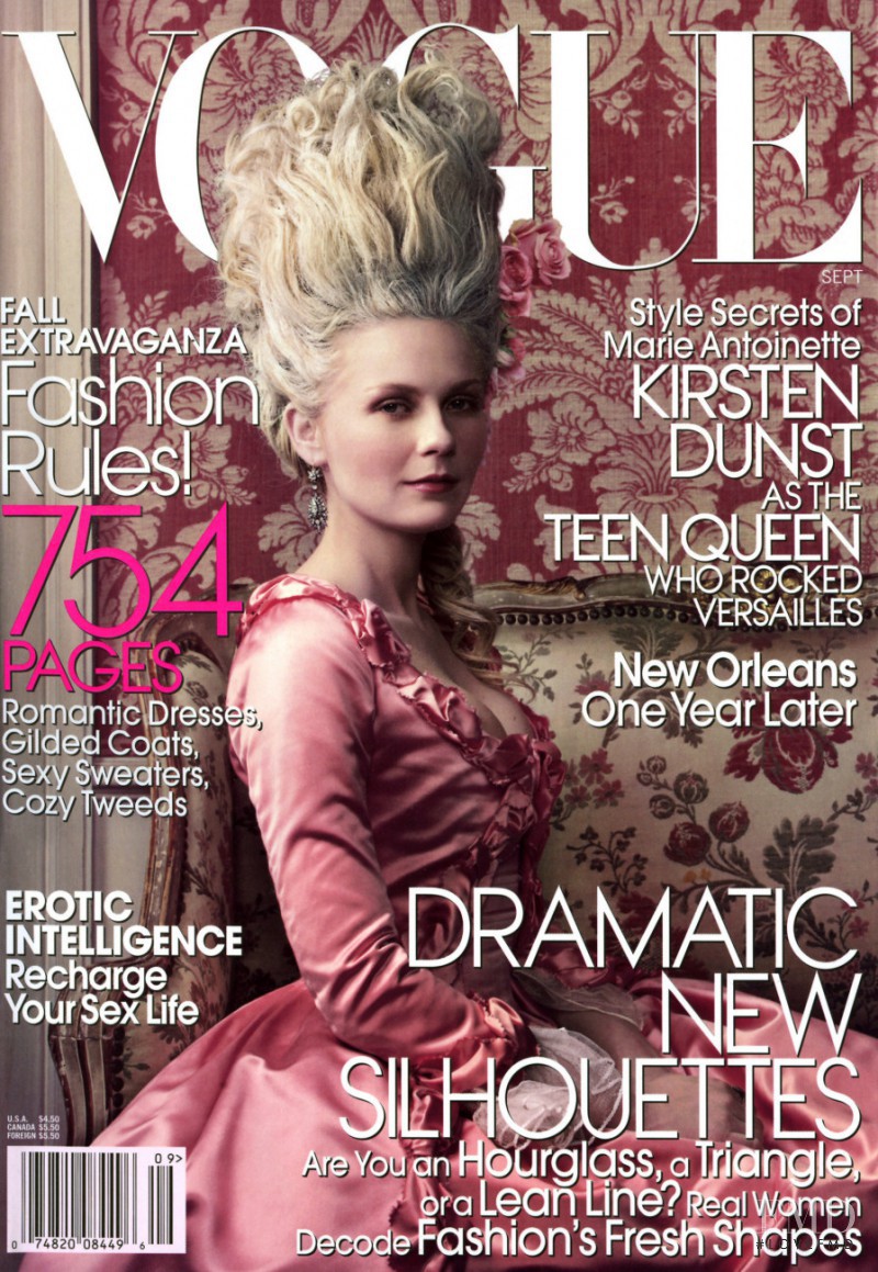 Kirsten Dunst featured on the Vogue USA cover from September 2006