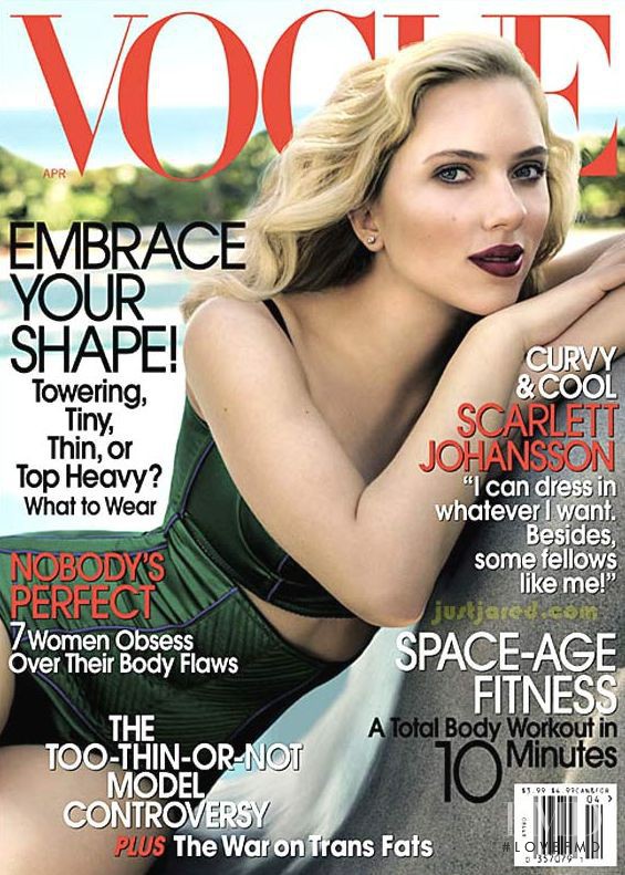 Scarlett Johansson featured on the Vogue USA cover from April 2007