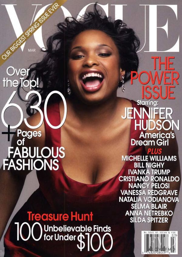 Jennifer Hudson featured on the Vogue USA cover from March 2007