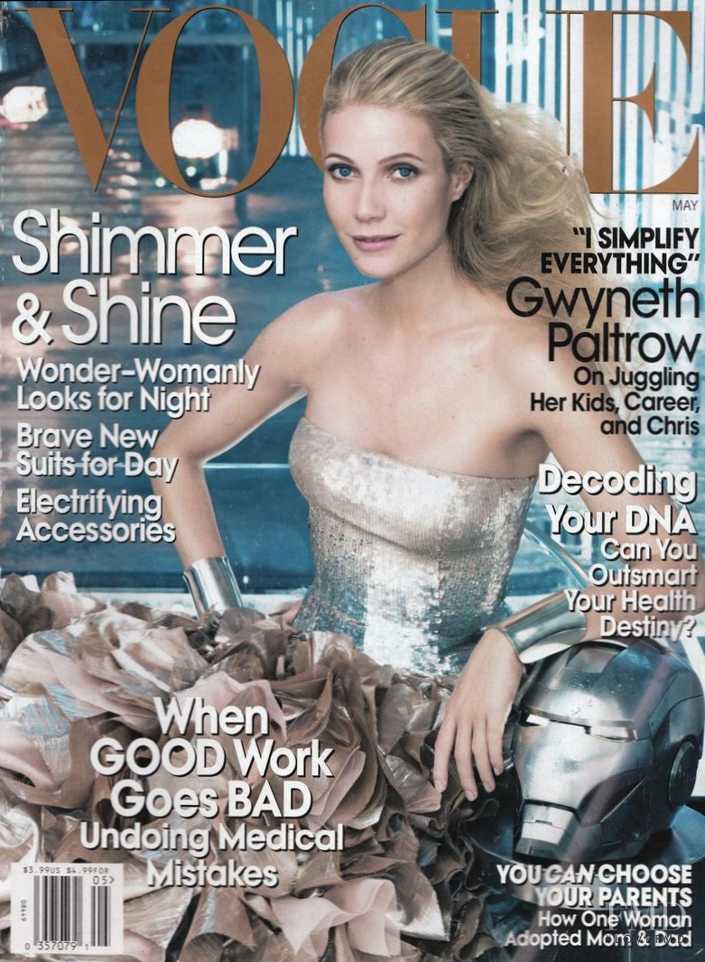 Gwyneth Paltrow
 featured on the Vogue USA cover from May 2008