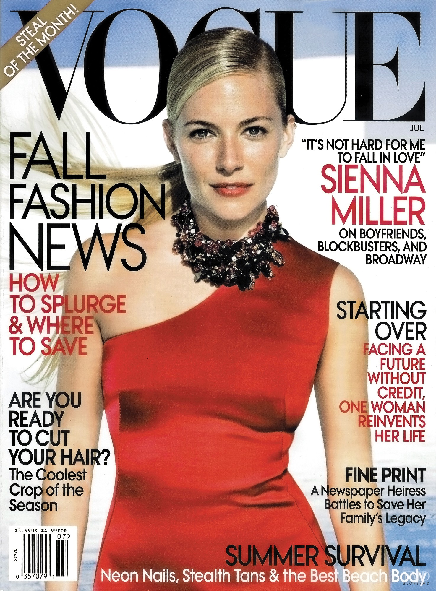 Cover of Vogue USA with Sienna Miller, July 2009 (ID:31456)| Magazines ...