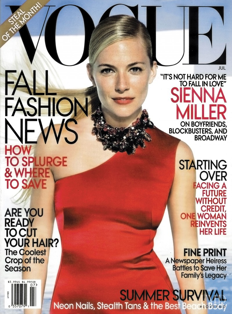 Sienna Miller featured on the Vogue USA cover from July 2009