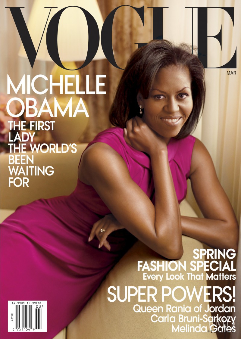 Michelle Obama featured on the Vogue USA cover from March 2009