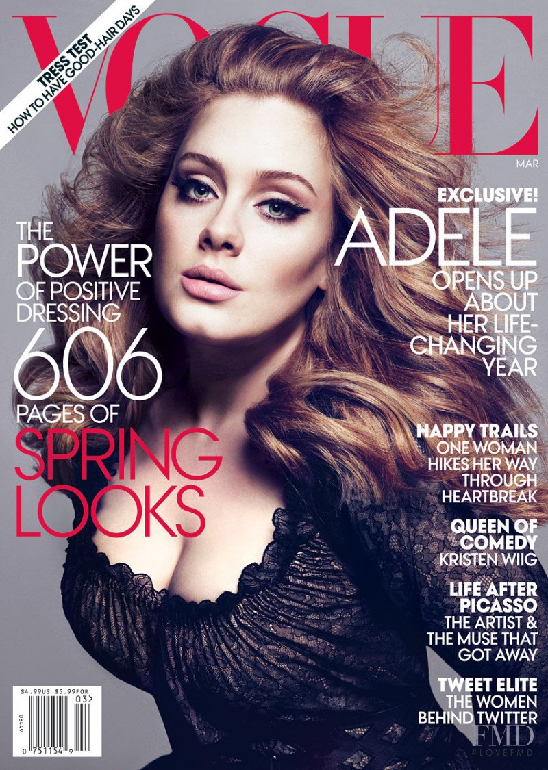 Adele featured on the Vogue USA cover from March 2012