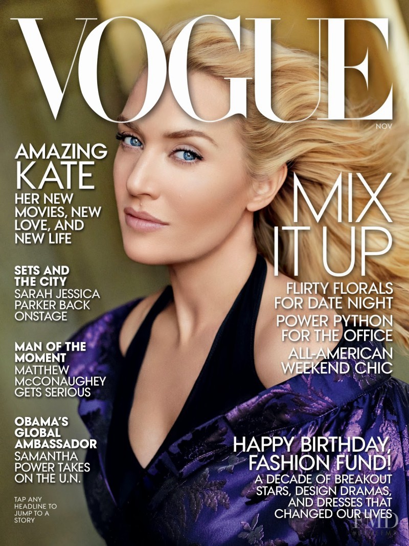 Kate Winslet featured on the Vogue USA cover from November 2013