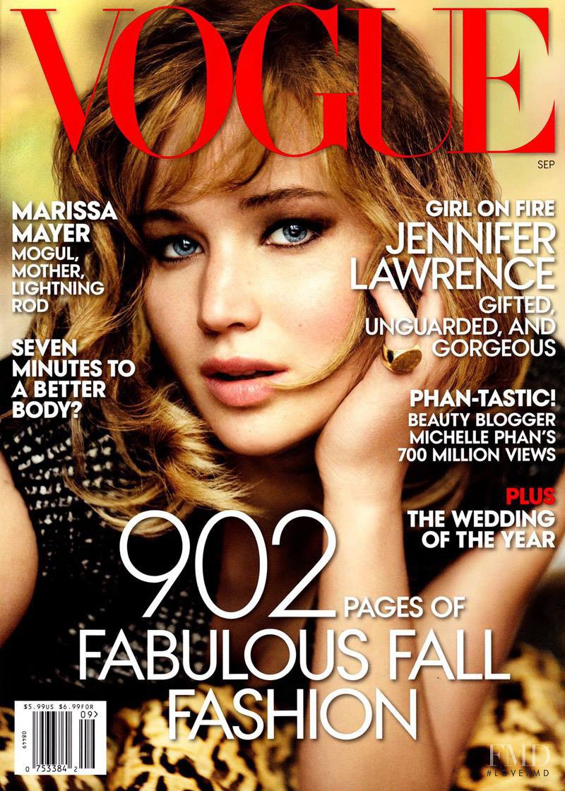 Jennifer Lawrence featured on the Vogue USA cover from September 2013