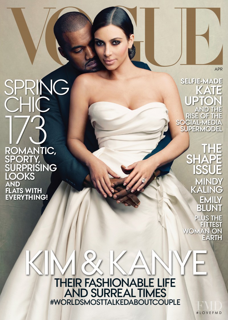 Kim Kardashian & Kanye West featured on the Vogue USA cover from April 2014