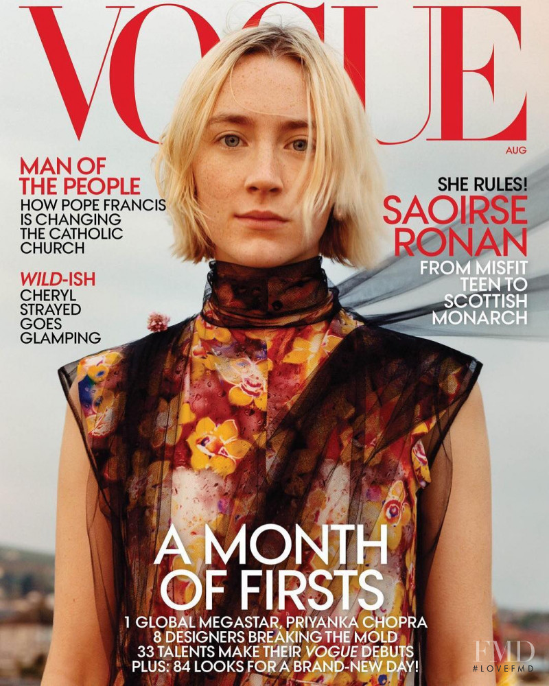 Saoirse Ronan featured on the Vogue USA cover from August 2018