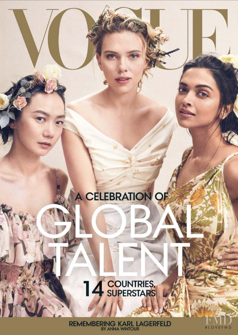 Doona Bae
Scarlett Johansson
Deepika Padukone
 featured on the Vogue USA cover from April 2019