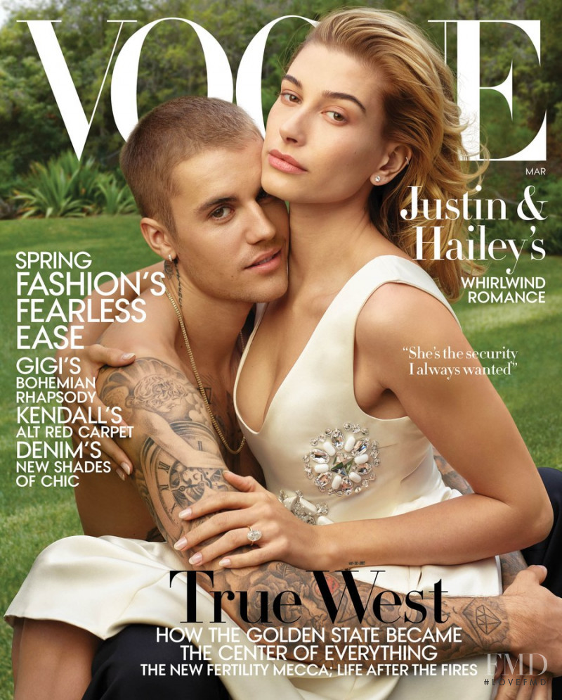 Hailey Baldwin Bieber featured on the Vogue USA cover from March 2019